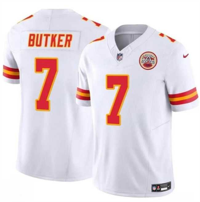 Men & Women & Youth Kansas City Chiefs #7 Harrison Butker White 2024 F.U.S.E Vapor Untouchable Limited Stitched Jersey